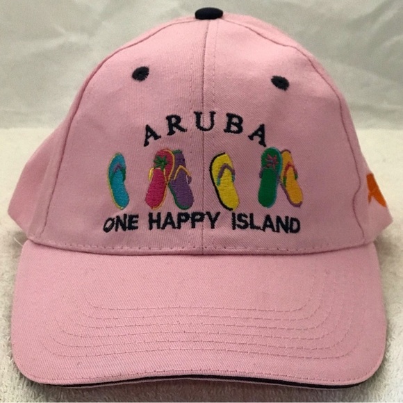 ARUBA-One Happy Island Women's Adjustable Pink Beach & Baseball Cap - Picture 1 of 11